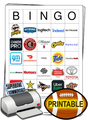 2024 Superbowl Commercial Logos Bingo Cards