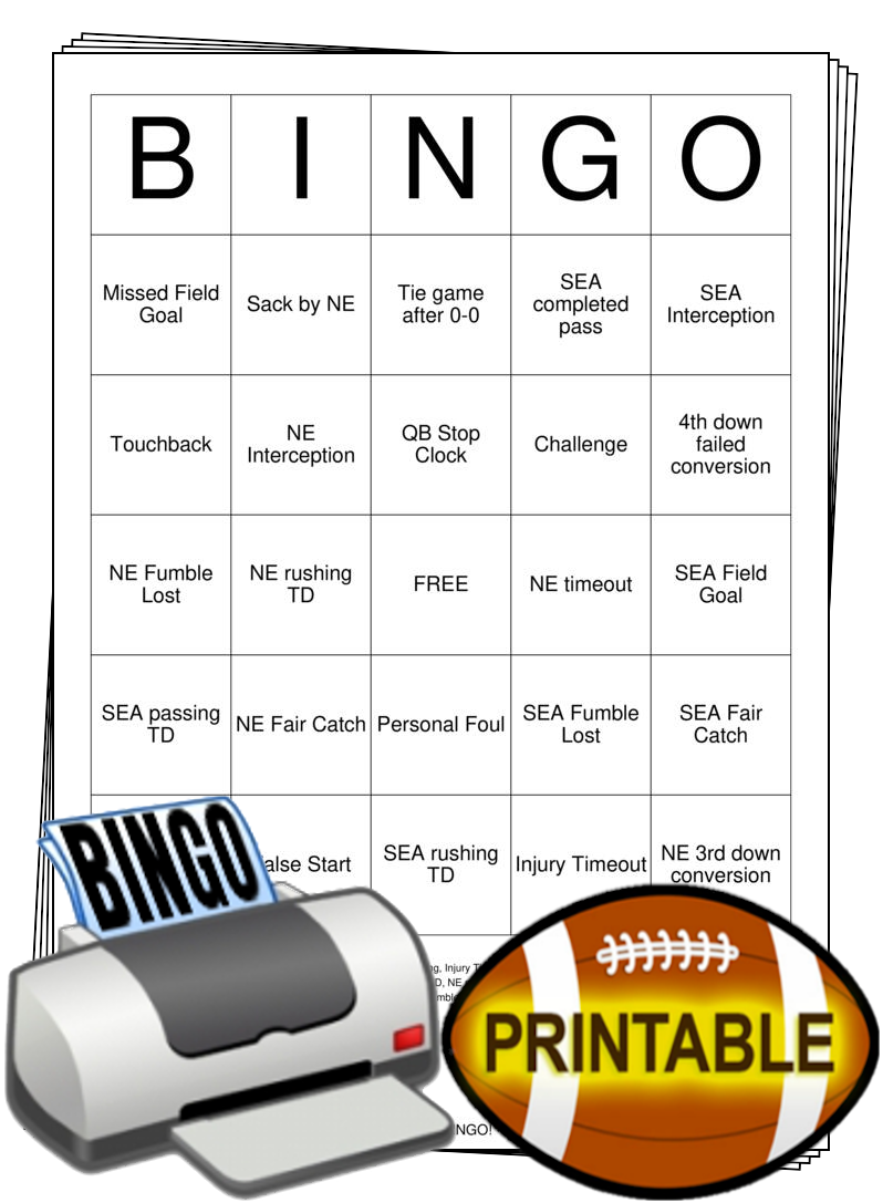 2026 Superbowl Bingo Cards 2026 Superbowl Bingo Cards